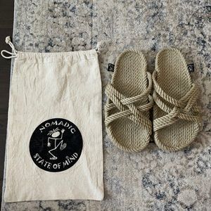 Nomadic state of mind camel slip on rope sandal